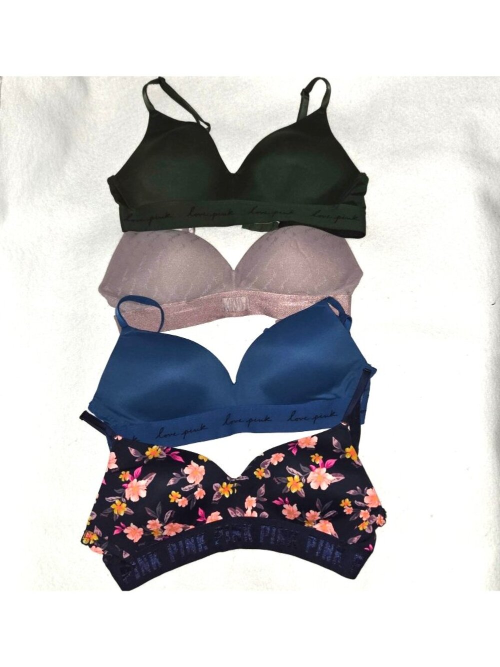 Victoria's Secret Pink Lot of 4 Bras Pre-loved 36B 34C Wear Everywhere